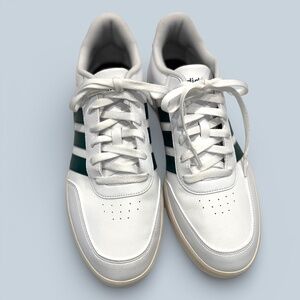 Adidas MENS Breaknet 3.0 White Green Stripe Cream Sole Size 11 NWT